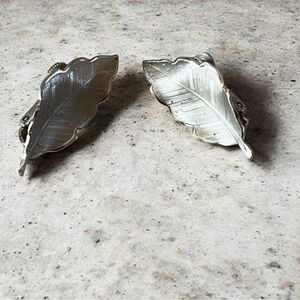 Silver Leaf Clip-On Earrings by Coro vintage